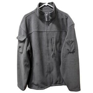 Duluth Trading Co Mens XL‎ Tall Gray Fleece Zip Up Jacket Work Outdoor